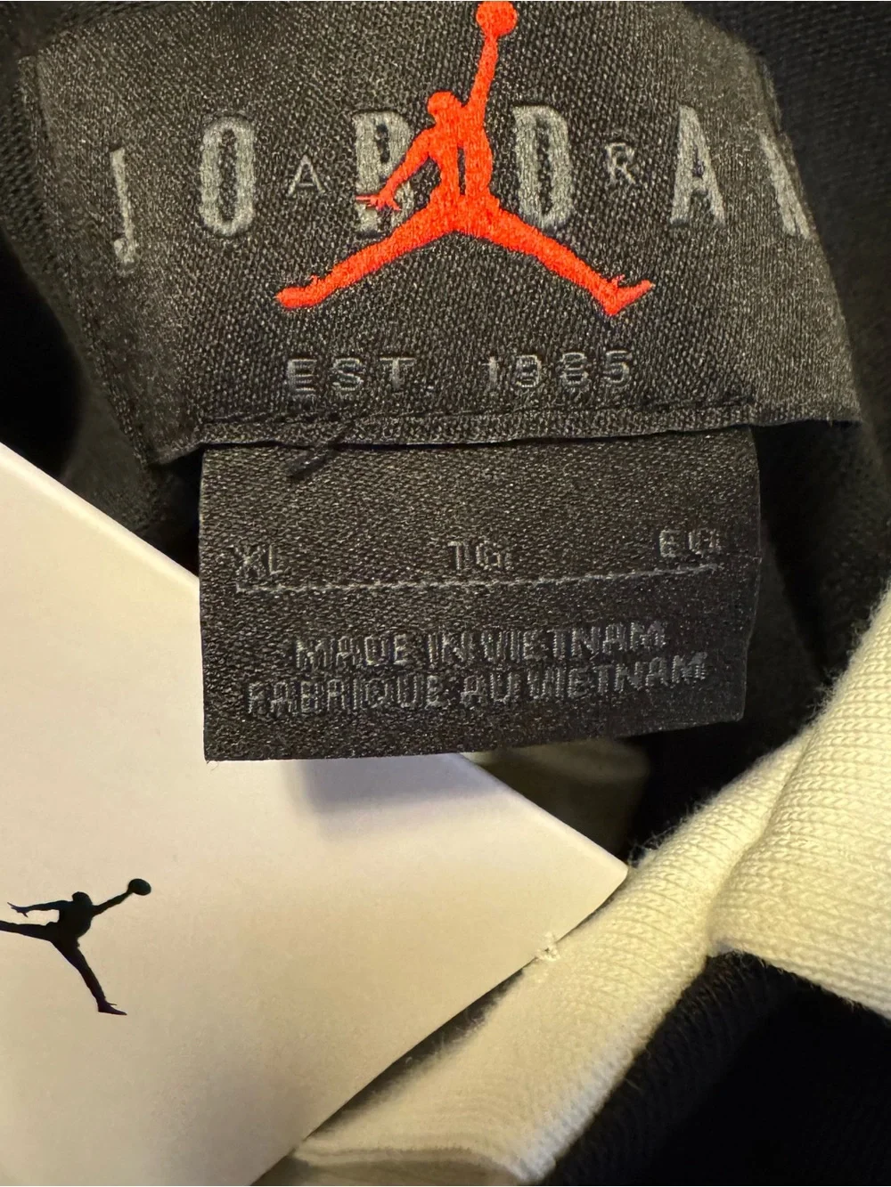 Nike Air Jordan Long Sleeve Patchwork Rugby Polo Shirt Size XL Black